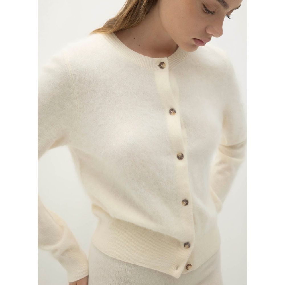 Naked Cashmere Paloma Brushed Cashmere Cardigan Ecru M/L